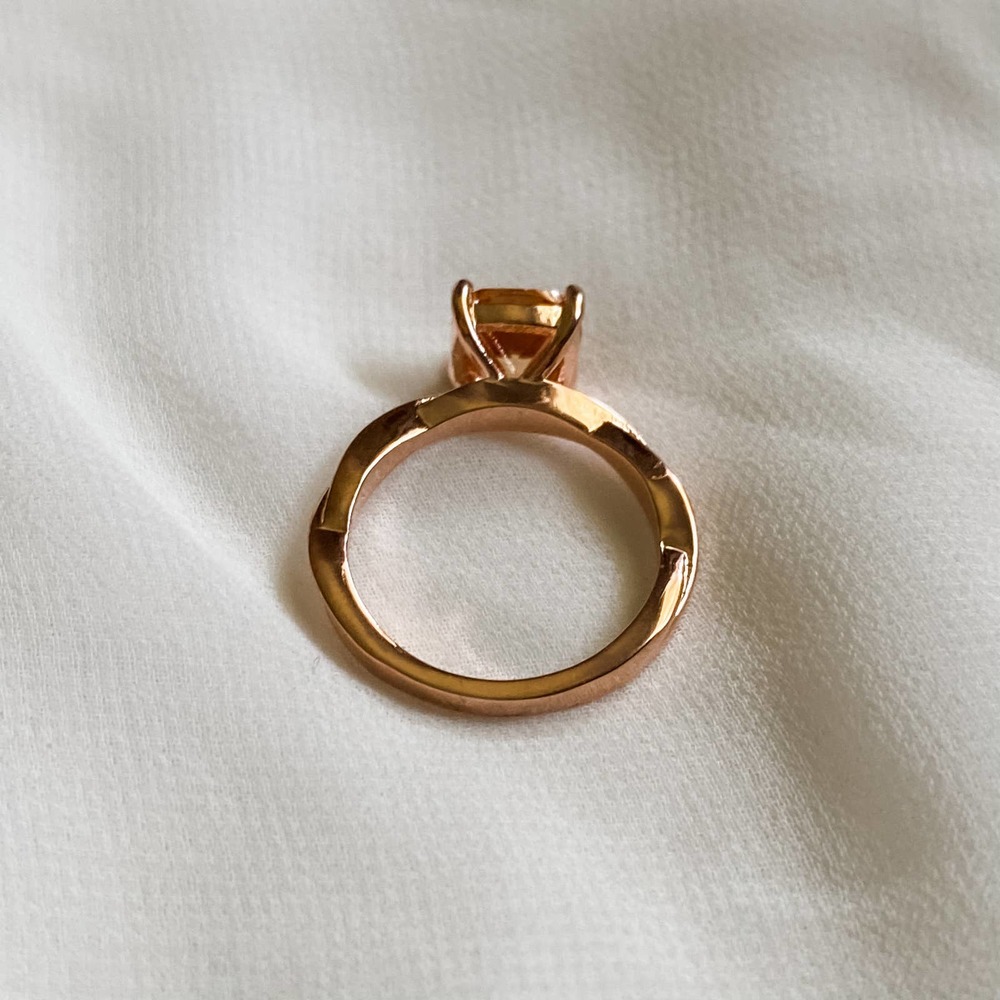 Rose Gold Morganite Cushion Cut Ring - Picture 6 of 10